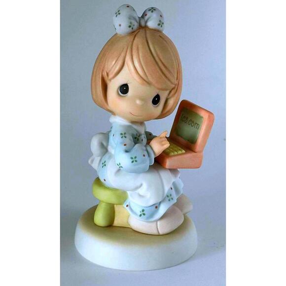 Precious Moments Other - Precious Moments Girl with Tiny Laptop